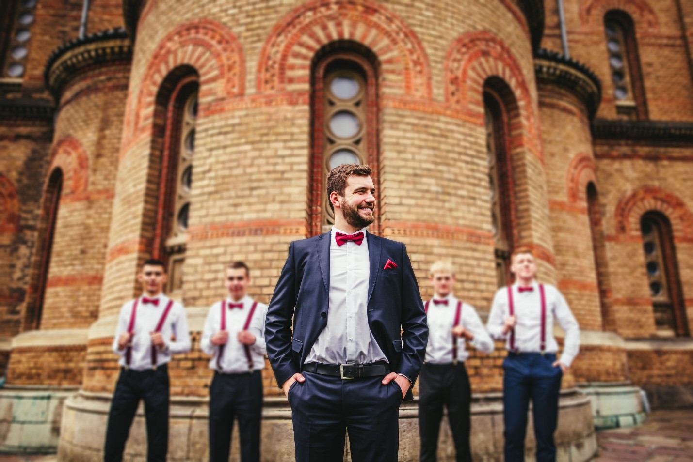 suspenders wedding outfit