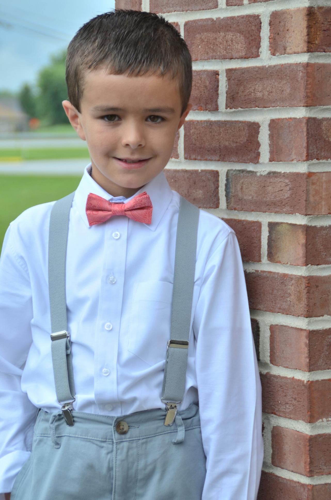 Pocket Square Kids Nwt Bow Tie Suspender Boys' Children Convertible Suspenders 