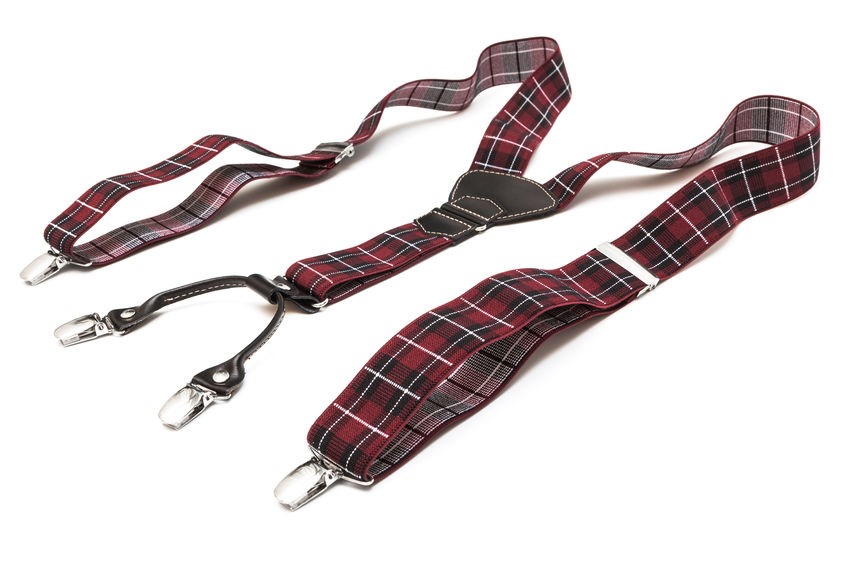 Plaid clip-on suspenders