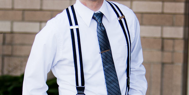 Blue and White Striped Suspenders