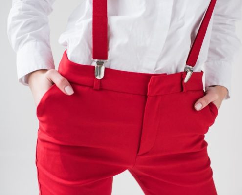 Women's Red Suspenders