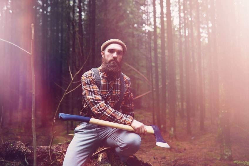 Lumberjack with suspenders